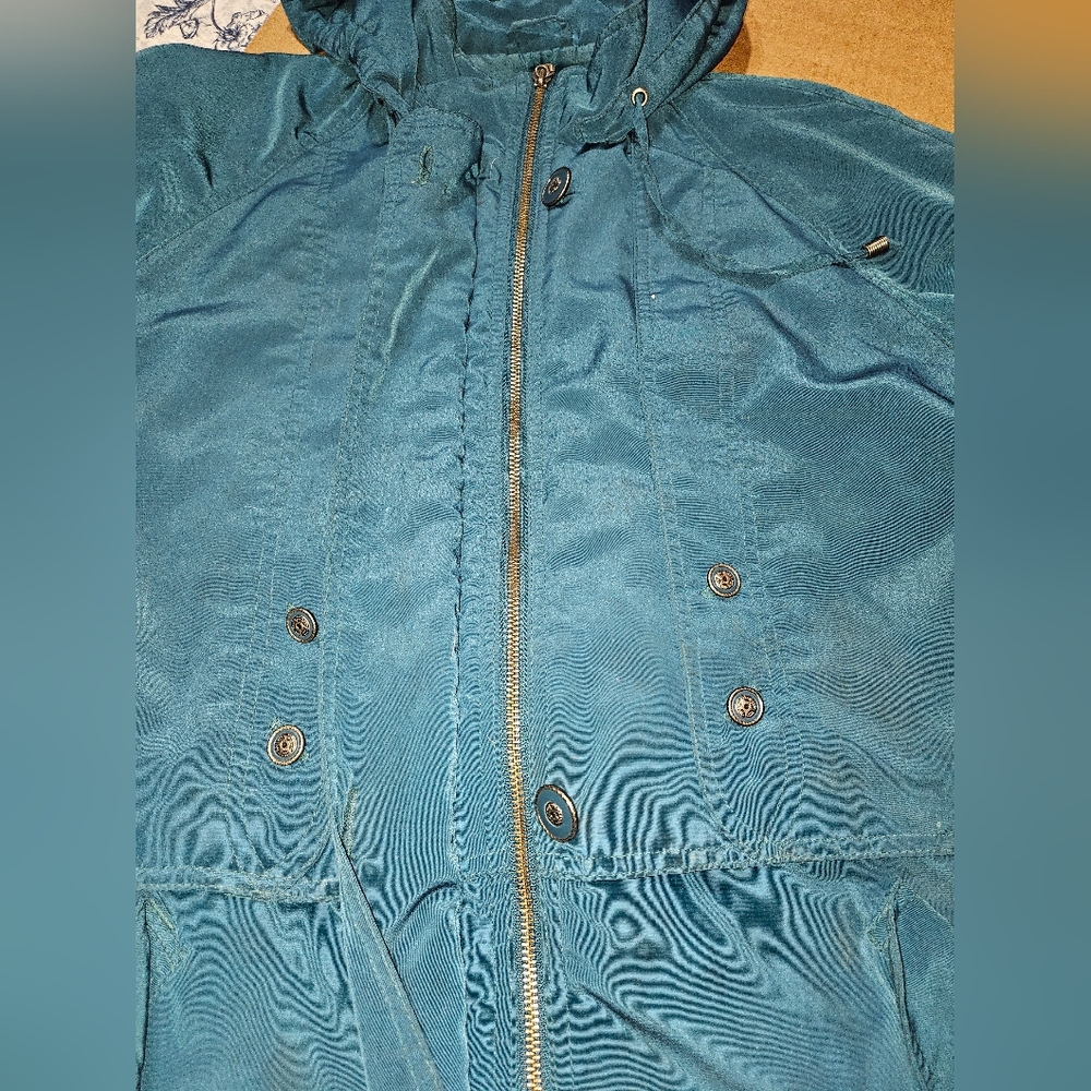 Vtg Basic Editions Insulated Full Zip Hooded Jacket Parka Coat Womens Medium